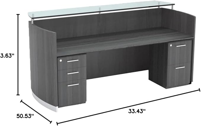 Mayline Medina Series Reception Station with 1 Box/Box/File and 1 File/File Pedestal,