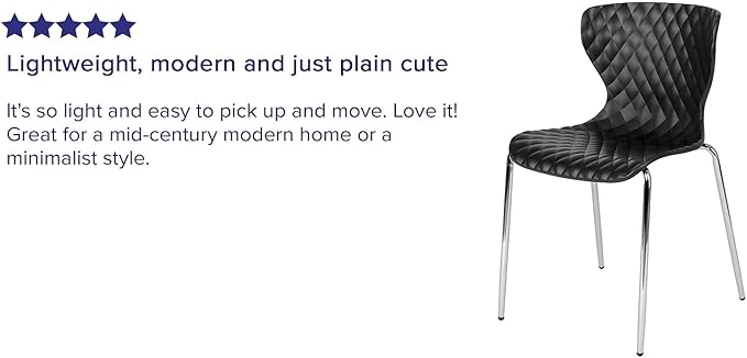 Flash Furniture Lowell Contemporary Design Black Plastic Stack Chair