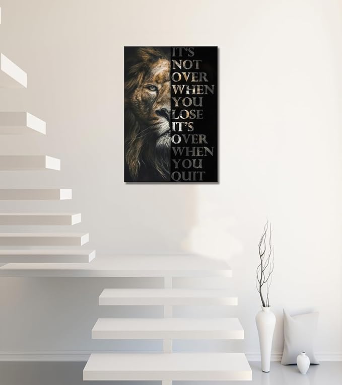 Novatique Motivational Posters for Office Inspirational Lion Wall Art Motivational Wall Decor for Work Inspirational Print for Home Decor, 24 x 36inch