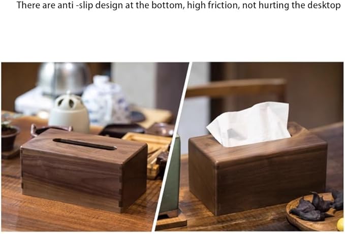 Stylish Tissue Box Wooden Cover Tissue Box Napkin Dispenser Holder Box and Rectangle Tissue Organizer for Vanity Desks Offices Bedroom Home Modern Tissue Box (Color : Brown, Size : C) (Brown C)