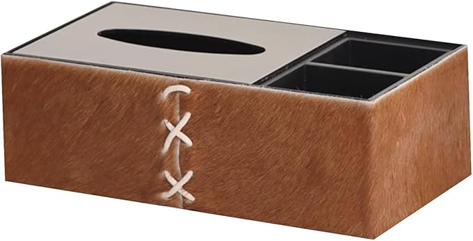Stylish Tissue Box Toilet Paper Box Cover Rectangular Tissue Holder and Multifunctional Tissue Box for Bathroom Dressers Office Home Decor Modern Tissue Box (Color : White, Size : C) (Brown B)