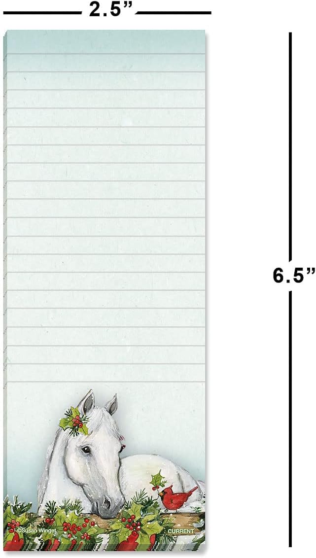 Current Horses Magnetic Notepad Set – Set of 12 Mini Memo Pads, 30-Sheet Pads, 2½ x 6½ Inches, Shopping List, to-Do Notes, Printed in The USA