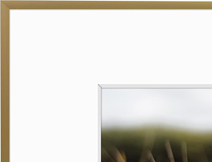 Golden State Art, Gallery Wall Frame Set of 6 - Gold 16x20 Aluminum Photo Frames with Mat for 11x14 Pictures - 16 x 20 inch Metal Frame with Real Glass Cover - Elegant Home or Office Decor