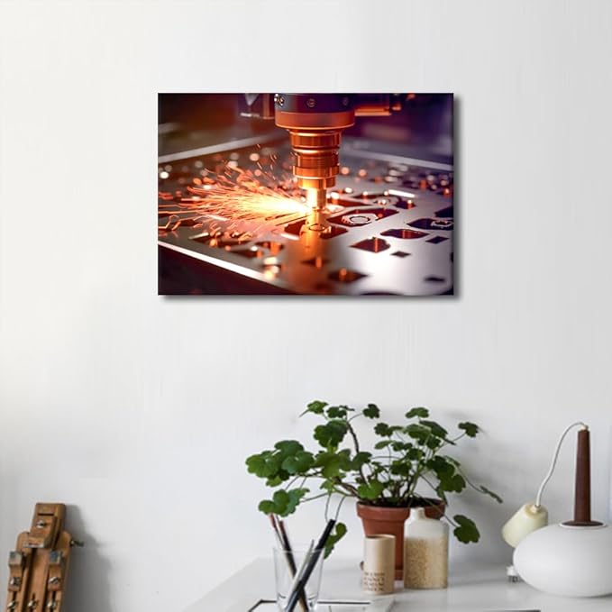 TUMOVO Canvas Art Room Decor 1 Pieces Canvas Art Milling Machine Paintings Canvas Wall Art Modern Wall Artwork Wall Contemporary Home Decorations for Living Room Bedroom Office Bathroom, 12" x18"
