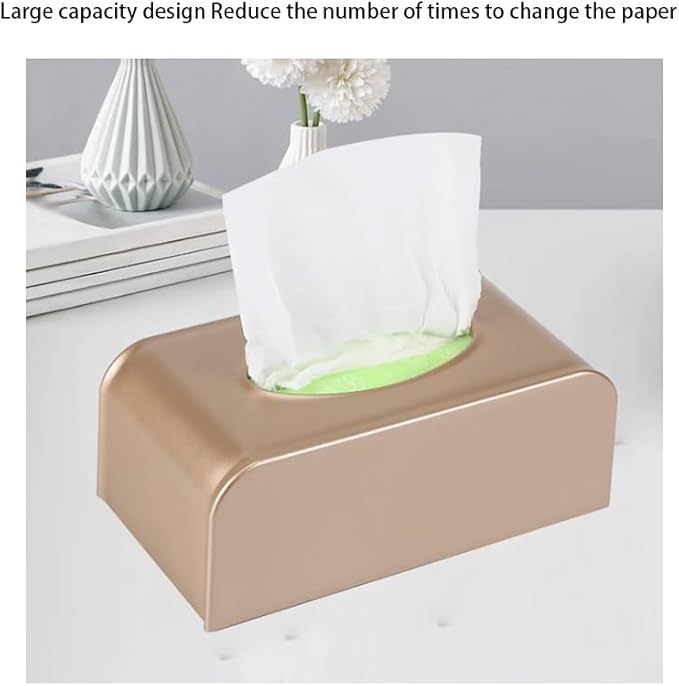 Stylish Tissue Box Durable Tissue Box Exquisite Napkin Holder and Waterproof Tissue Box Square Tissue Box Holder for Home Office Countertop Modern Tissue Box (Color : Silver) (Gold)