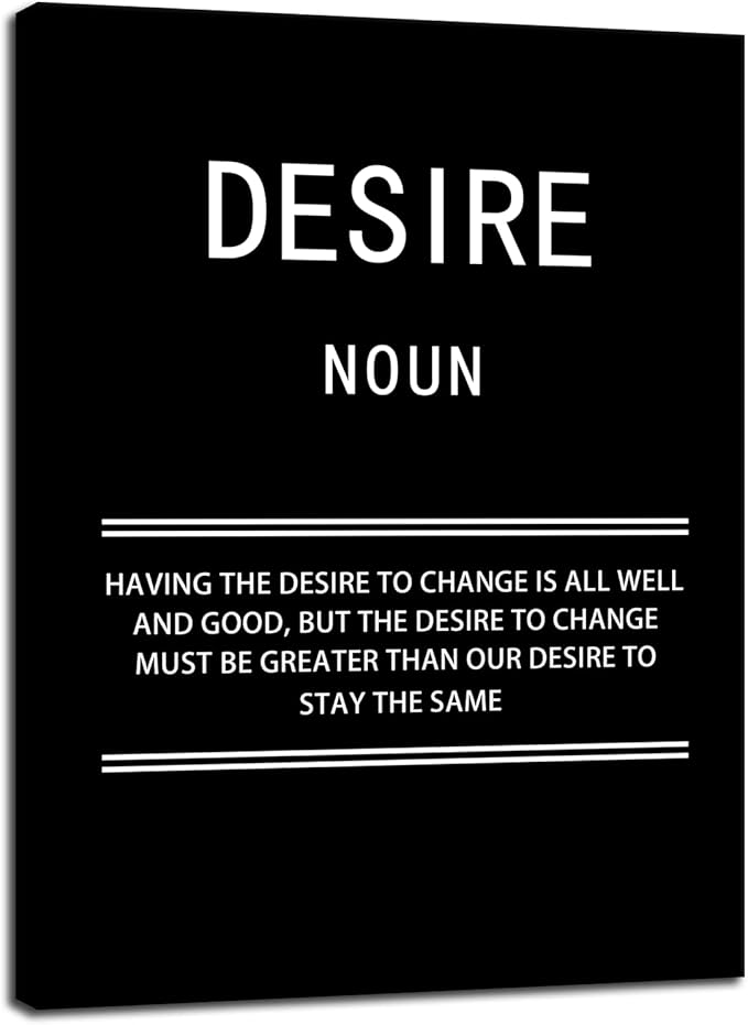 WYJZDZQ8 Inspirational Canvas Office Print Wall Art Desire Noun Motivational Picture Poster Painting Modern Inspiring Artwork for Home Living Room Bedroom Decor Ready to Hang [30''W x 40''H]