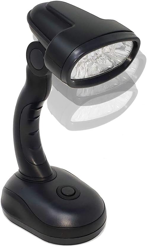 Set of 2 LED Black Desk Reading Lamp and Portable Study Lamp with 12 Led Bulbs and Bright Study Lamp for Work Station Illumination & Emergency Situations and Battery Operated Reading Lights