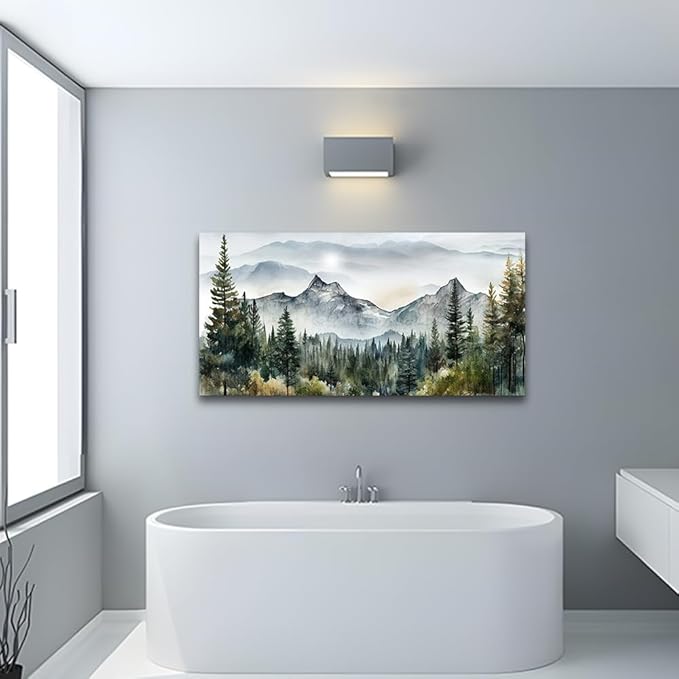 hyidecorart Wall Decorations For Living Room Canvas Wall Art For Bedroom Large Size Office Wall Decor Abstract Mountain Scenery Paintings Pictures Artworks Ready To Hang Home Decoration 20X40
