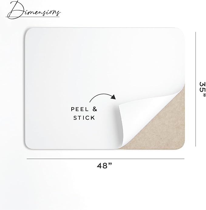 Orelle Felt Bulletin Board | 48 x 35” | Foldable Peel and Stick Felt Board for Wall | Alternative Cork Board for Office, Message Board, Kids Art Display | Beige