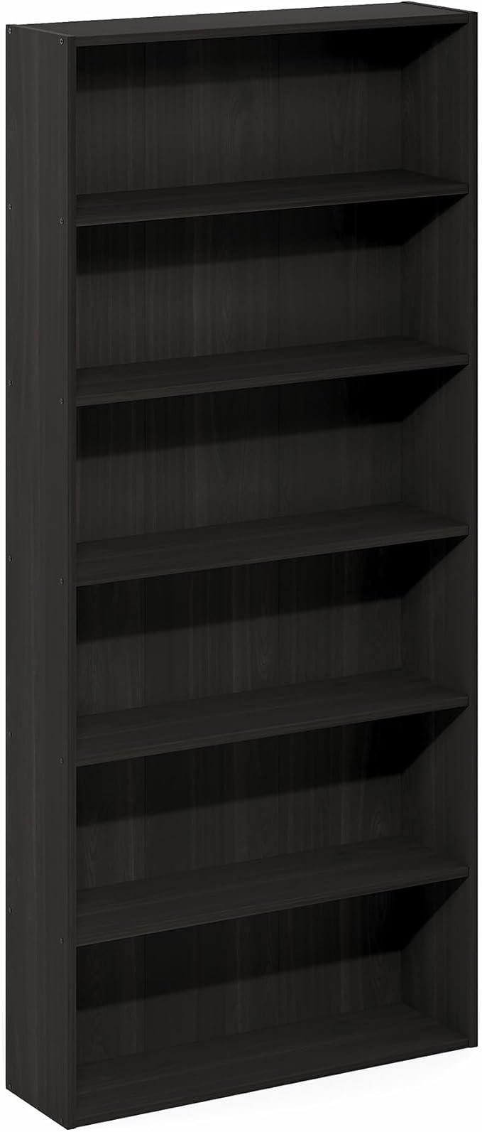 Furinno Basic Book Shelf, 6-Tier Bookcase with Open Shelf, Bookshelf, Cube Storage Organizer, 7 x 24 x 53, for Living Room, Bedroom, Home Office, Espresso