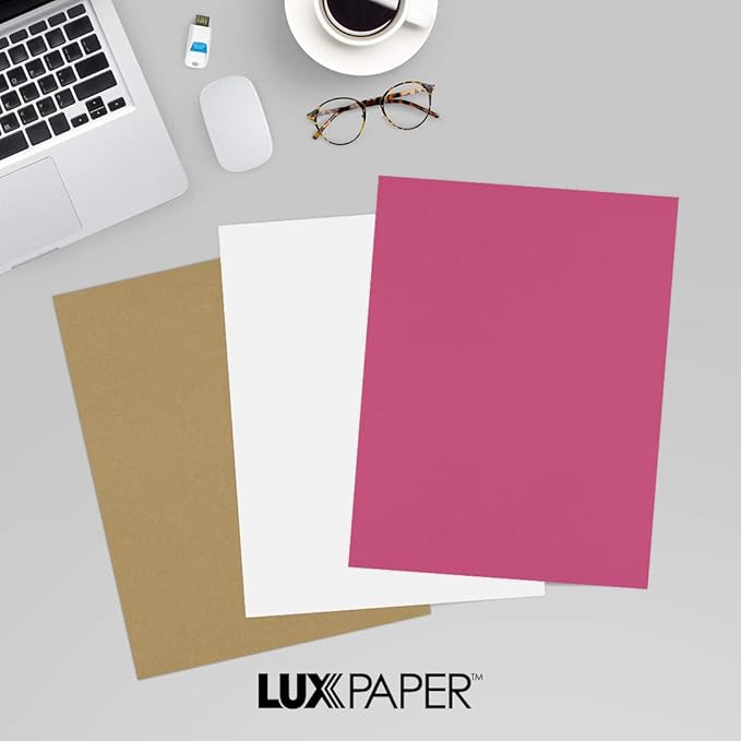 LUXPaper 8.5" x 11" Paper | Letter Size | Magenta Pink | 80lb. Text | 500 Qty
