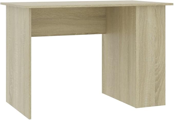 Modern Writing Desk Table with 2 Shelves, Study Computer Desk for Home, Sonoma Oak 43.3"x23.6"x28.7" Engineered Wood