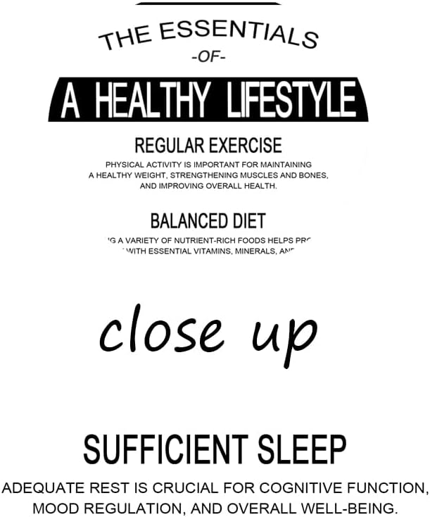 WYJDFART The Essentials of A Healthy Lifestyle&Helpful For Mental Health Motivational Wall Decor for Gym Home Office Classroom Printed Canvas Poster Framed Ready to Hang [12" W X 18" H]