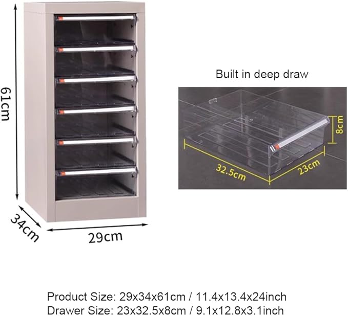 6 Drawer Document Management Storage, Office Furniture File Cabinet, Multi-Functional File Organizer Storage Cabinet