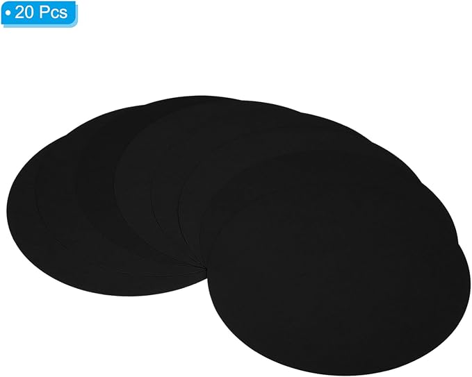 PATIKIL 5.9-inch Round Cardboard Paper, 20 Pcs 200GSM Blank Disc Circles Slices Cutouts Paper for Party Decorations DIY Craft Arts Drawing Painting Writing, Black