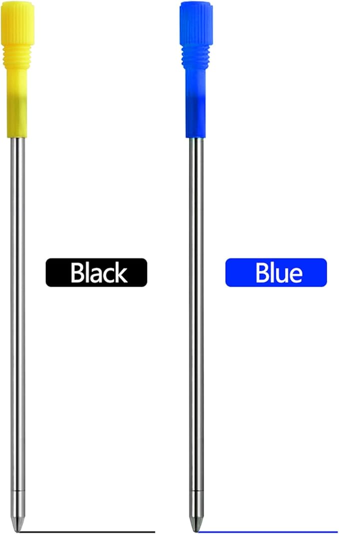 DunBong Metal Pen D1 Refills, Ballpoint Pen Refill, Blue Ink, Crystal Diamond Pen Refil Replacement Ink,3.2 inch, Pack of 5 (Blue)