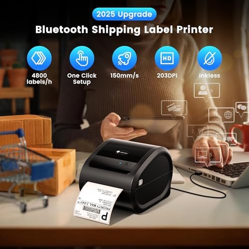 Phomemo D520BT Thermal Label Printer for Business, 4x6 Bluetooth Shipping Label Printer for Small Business & Packages, Compatible with Android, iOS, PC, Amazon, Shopify, USPS