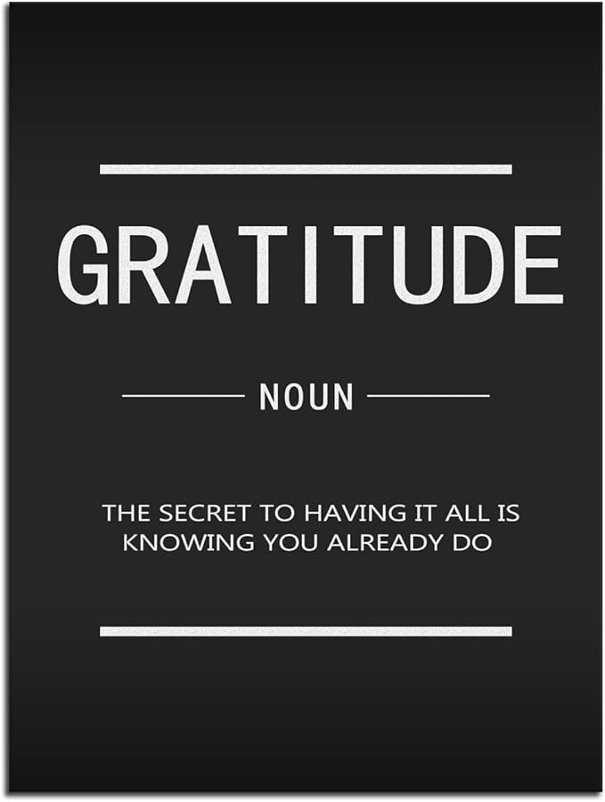 Inspirational Wall Art for Office Wall Decoration Motivational Entrepreneur Quotes Gratitude Noun Canvas Prints Company Living Room Bedroom Frame Poster Artwork Ready to Hang[30″W X 40″H]