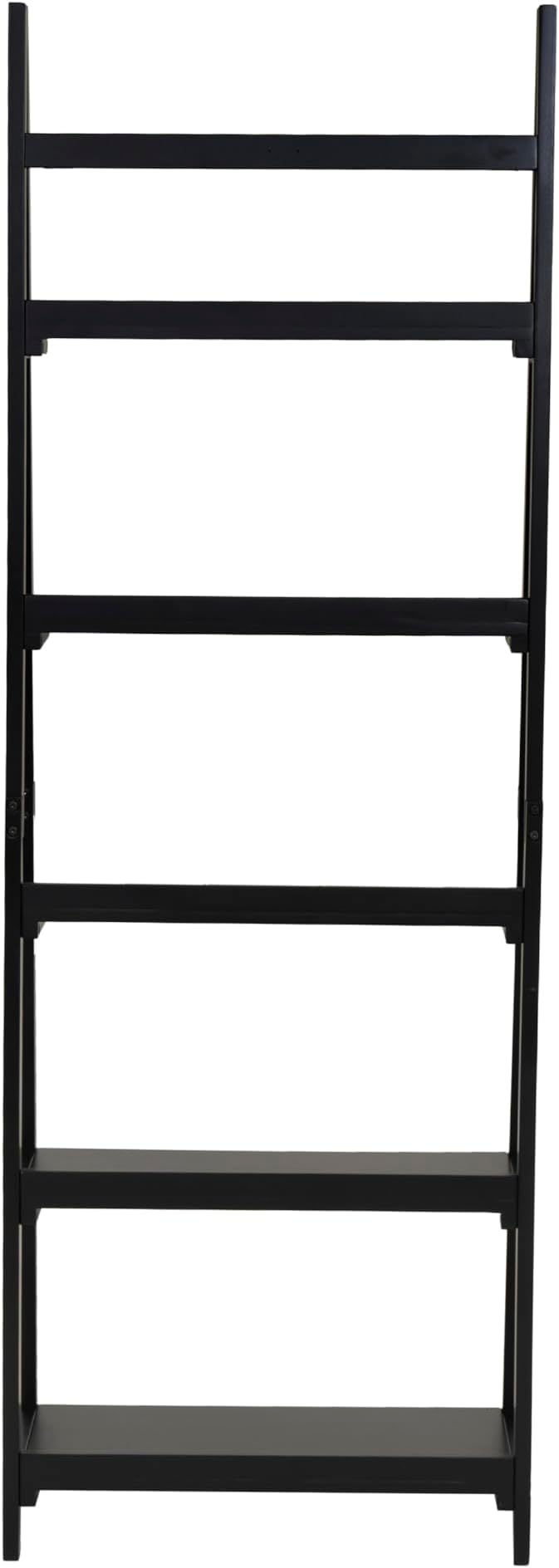 Linon Melissa Black Wooden Five Shelf Ladder Bookcase