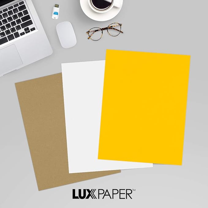 LUXPaper 8.5" x 11" Paper | Letter Size | Sunflower Yellow | 80lb. Text | 50 Qty