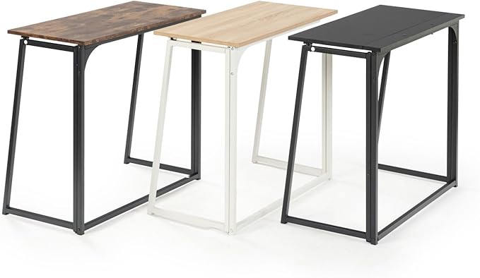 Homy Casa 31.5" Home Office Foldable Desk, Space-Saving Study-Workstation for Small Spaces, Ideal for Dorm, Living Room, and Bedroom (Black)