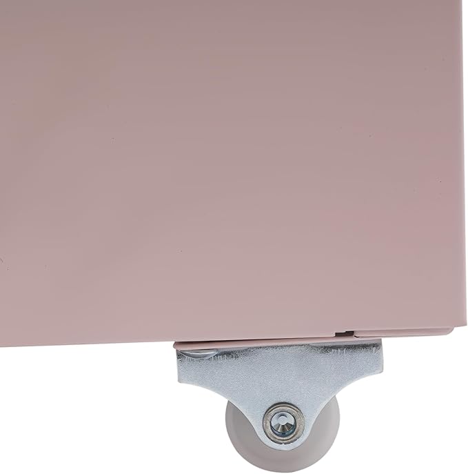 3 Drawer Metal Storage Cabinet Mobile File Cabinet with Lock Under Desk Office Storage Cabinet for Office & Home Fits Letter/Standard Sizes(Pink)