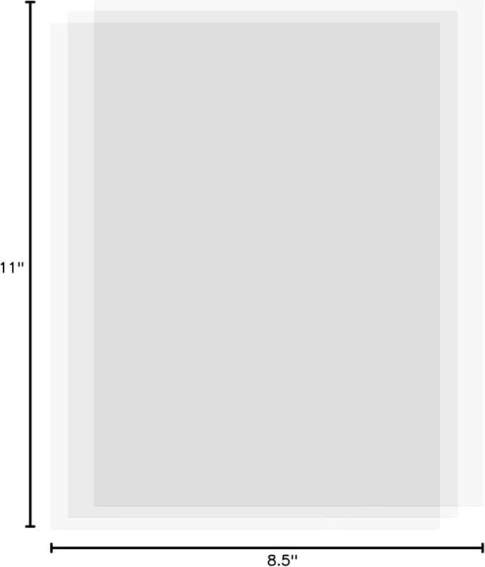 Hamilco Translucent Vellum Paper – 8.5" x 11", Printable Frosted Tracing Paper, Sheer Overlays for Invitations, Sketching & Crafts, 50 Sheets