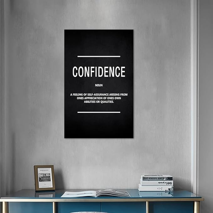 Yatsen Bridge Motivational Posters Inspirational Canvas Wall Art Confidence Noun Positive Painting Inspiring Entreoreneur Quotes Picture Prints Artwork Home Office Living Room Decor Framed (28"Wx44"H)