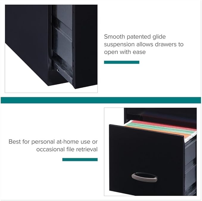 Office Designs Cooper 3 Drawer Letter File Cabinet in Black