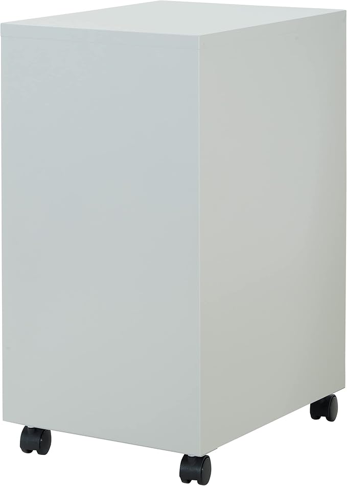 OSP Home Furnishings 2 Drawer Mobile Locking Metal File Cabinet, Grey