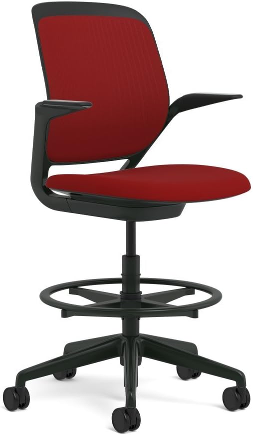 Steelcase Cobi Fabric Stool, Scarlet