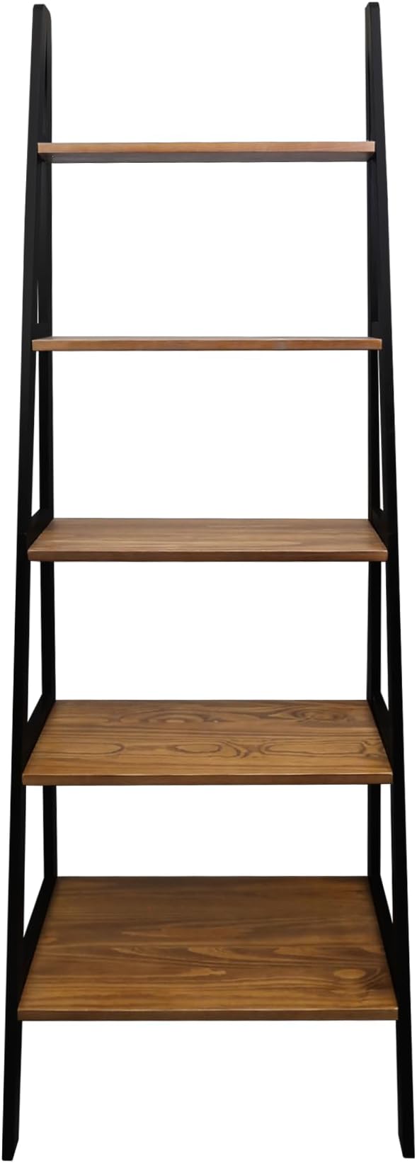 Casual Home 100% Solid Wood 5-Shelf Ladder Bookcase, Standard, 72" H, Two-Tone