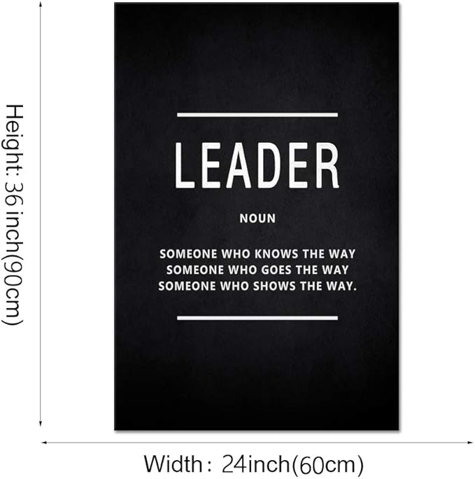 Yatsen Bridge Inspirational Wall Art Leader Noun Inspiring Painting Prints on Canvas Motivational Leadership Entrepreneur Quotes Posters Inspiration Artwork Decor for Home Office Framed (24”Wx36”H)
