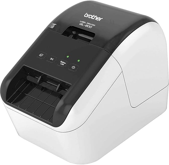 Brother QL-800 High-Speed Professional Label Printer with Black and Red Printing - USB Connectivity, 2.4" Wide, 300 x 300 dpi, 93 Labels Per Minute, Automatic Cutter, Postage and Barcode Printer