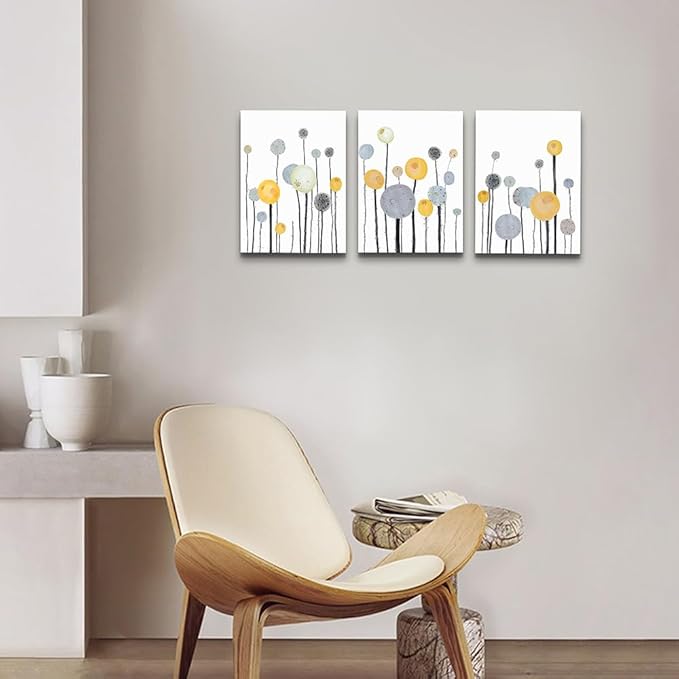 DZRWUBHS Abstract Dandelion Flowers Watercolor Painting Canvas Wall Art For Living Room Bedroom Office Wall Decor Modern Wall Pictures Prints Artwork Kitchen Decorations Large Home Wall Decor 20x28