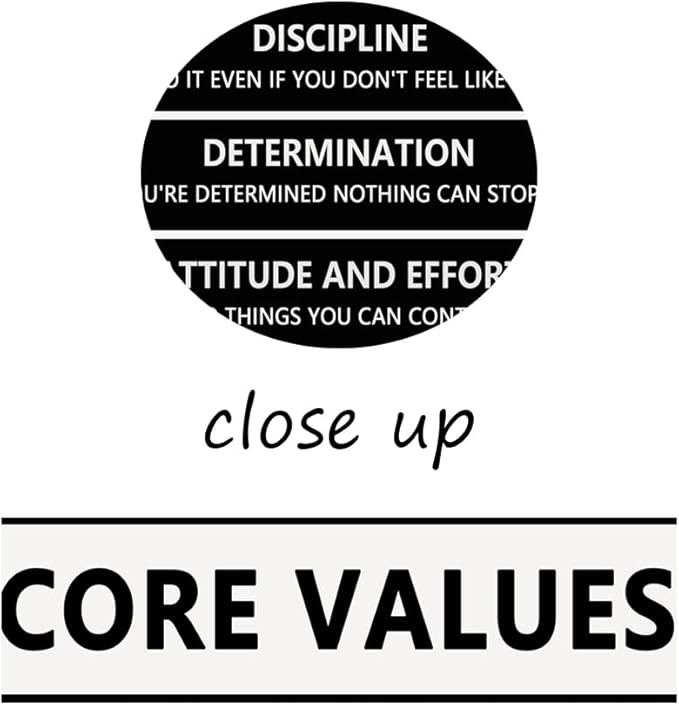 WYJZDZQ8 Core Values Motivational Posters Inspirational Wall Art Picture Print for Living Room Wall Art Home Wall Decor Canvas Painting Artwork Stretched and Framed Ready to Hang[24''W x 36''H]