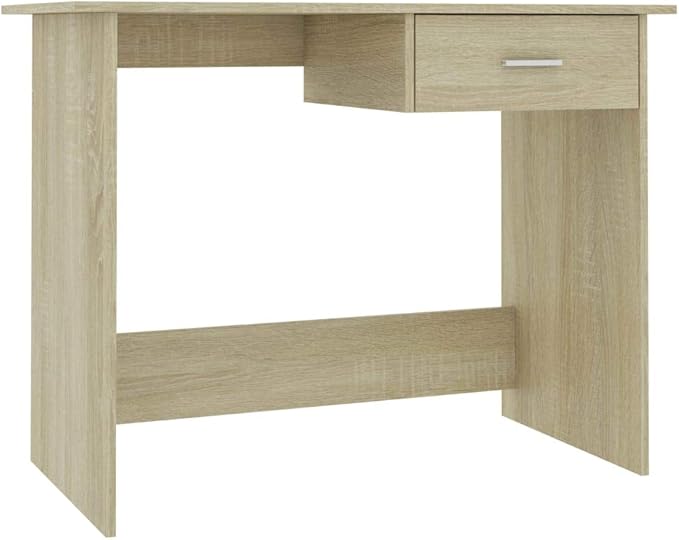 Writing Desk Study Table Computer Desk with Storage Shelves Desk Sonoma Oak 39.4"x19.7"x29.9" Chipboard Easy Assemble for Living Room Home and Office