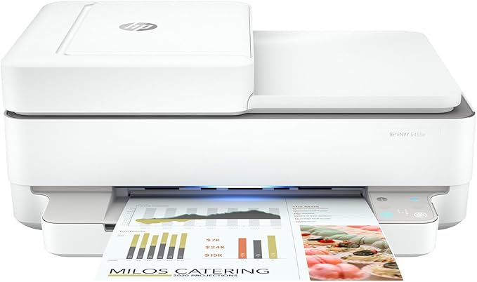 HP ENVY 6455e Two Sided Inkjet Printer All in One Wireless Printer Copy Scanners 10ppm Black 7ppm Color Smartphone Tablet Compatible Computer Wireless Printers for Home Use Office 223R1A (Renewed)
