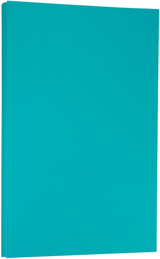 JAM PAPER Legal Colored 24lb Paper - 90 gsm - 8.5 x 14 - Sea Blue Recycled - 100 Sheets/Pack