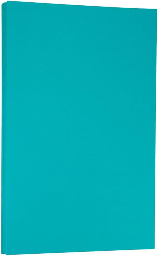 JAM PAPER Legal Colored 24lb Paper - 90 gsm - 8.5 x 14 - Sea Blue Recycled - 100 Sheets/Pack