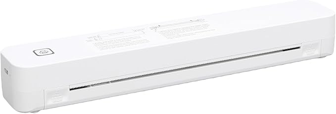 Portable Thermal Printer Wireless Inkless High Resolution 203dpi Compact Printer for Home Office Travel ABS 30.5 x 5.5 x 4.04cm