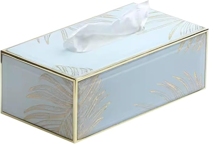 Stylish Tissue Box Waterproof Tissue Box Decorative Tissue Box and Creative Tissue Holder for Bathroom Dressers Offices Gift Bar Decor Bar Modern Tissue Box (Color : Blue, Size : Large) (White Small)