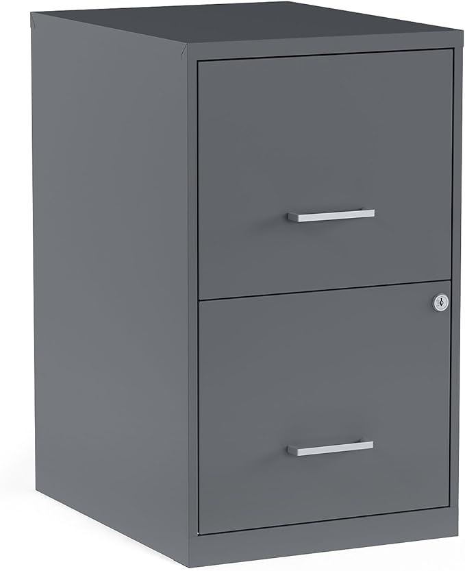 STAPLES Vertical File Cabinet for Letter/Legal Files, 2-Drawer, Letter/Legal Compatible, Locking, Graphite