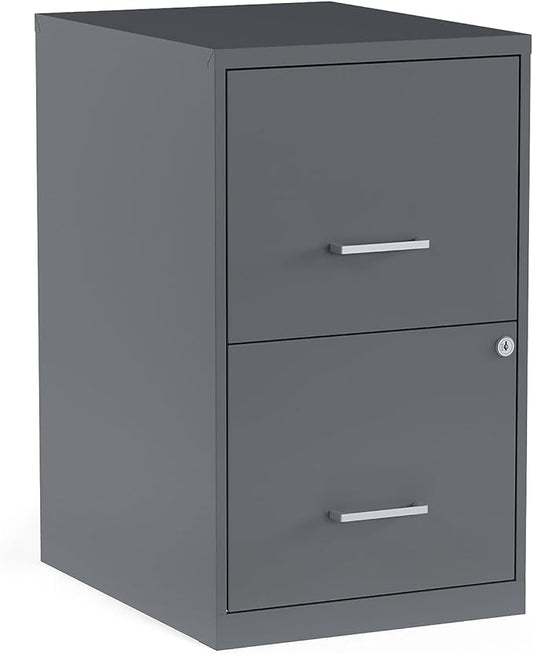 STAPLES Vertical File Cabinet for Letter/Legal Files, 2-Drawer, Letter/Legal Compatible, Locking, Graphite