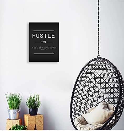 Inspiring Entrepreneur Quotes Canvas Wall Art Hustle Verb Inspirational Quotes Modern Inspirational Mottos Picture Poster Prints Living Room Office Artwork Decoration to be Hang[18" W x 24" H]
