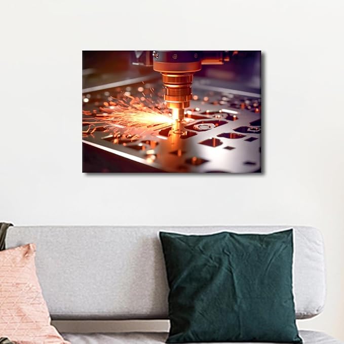 TUMOVO Canvas Art Room Decor 1 Pieces Canvas Art Milling Machine Paintings Canvas Wall Art Modern Wall Artwork Wall Contemporary Home Decorations for Living Room Bedroom Office Bathroom, 12" x18"