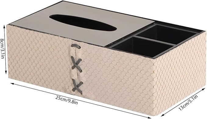 Stylish Tissue Box Toilet Paper Box Cover Rectangular Tissue Holder and Multifunctional Tissue Box for Bathroom Dressers Office Home Decor Modern Tissue Box (Color : White, Size : C) (White B)