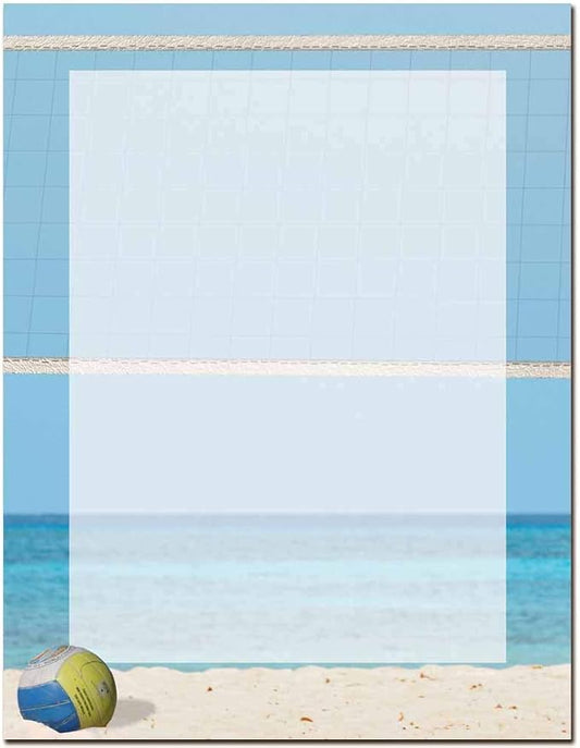Beach Volleyball Letterhead Laser & Inkjet Printer Paper (100 Pack)