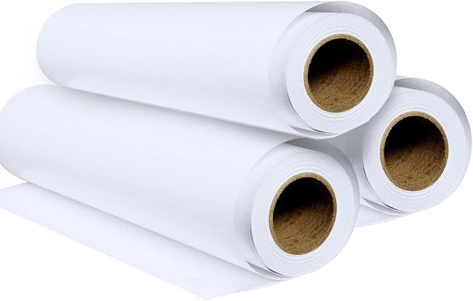 Premium Polyester Matte Canvas Roll, Waterproof Wide Format Inkjet Printer, Quick Dry, Compatible with Epson Canon HP Plotter, Photography, Archival Prints (44" x 100' 200GSM, 1 Roll)