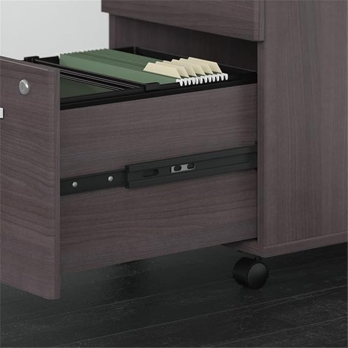 Bush Business Furniture Studio C Office Desk with Mobile File Cabinet, 72W x 30D, Storm Gray